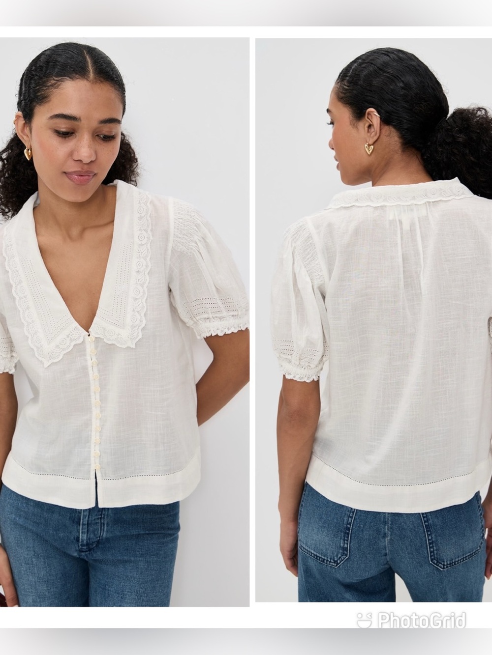 THE GREAT. The Manor Top in White